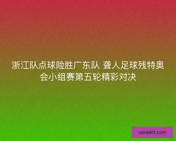 浙江队点球险胜广东队 聋人足球残特奥会小组赛第五轮精彩对决